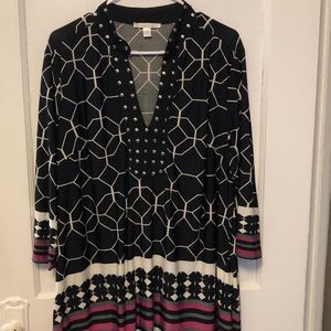 Black print Tunic size 1x